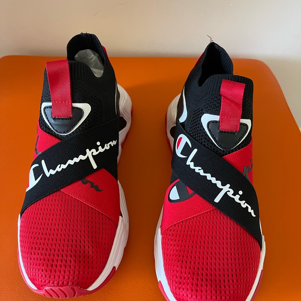 Champion Red and Black Sneakers Modern Athletic Design
